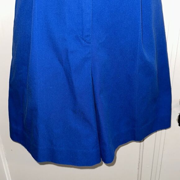 Vintage 80s/90s Talbots David Brooks royal blue high waisted pleat front shorts - Picture 3 of 7